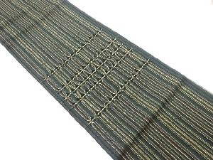 縞に横線模様織出し袋帯